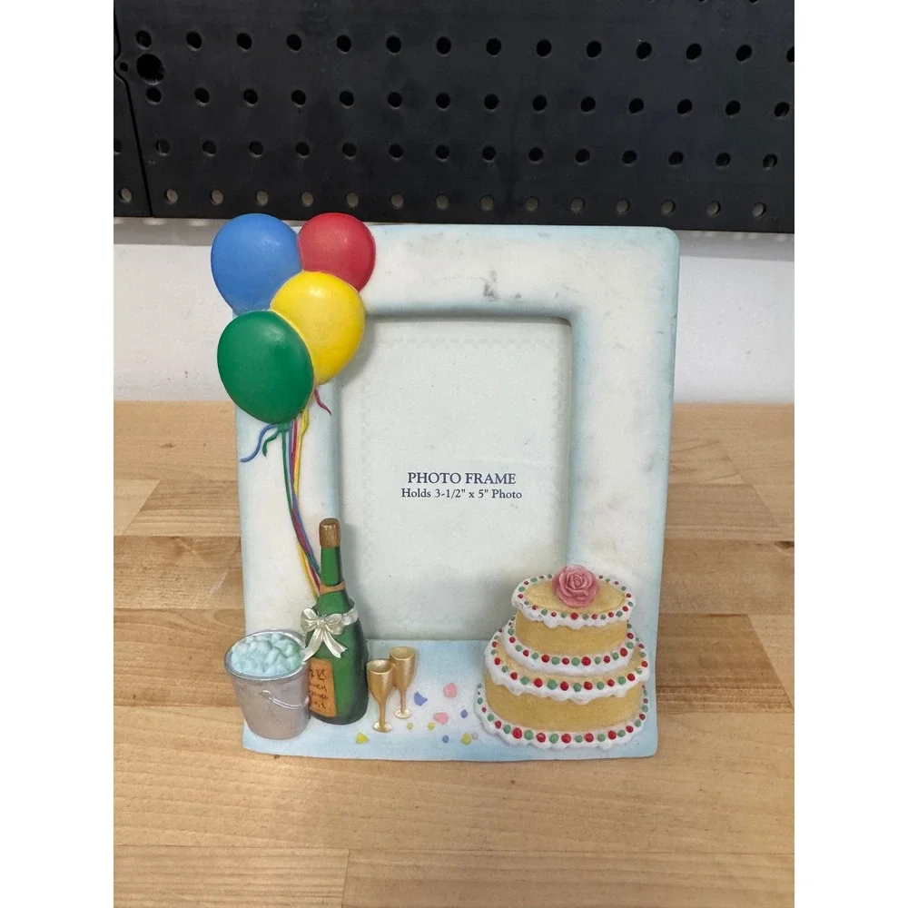 Ritz Camera Celebration Picture Frame 3.5x5 Birthday Cake Balloons Champagne